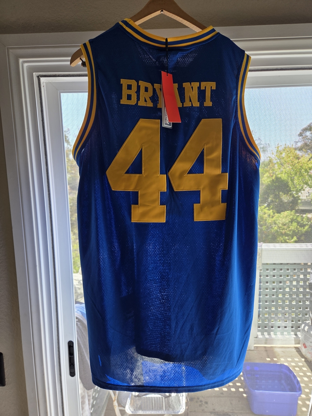 Kobe Bryant Rookie #44 Blue and Gold Basketball Jersey